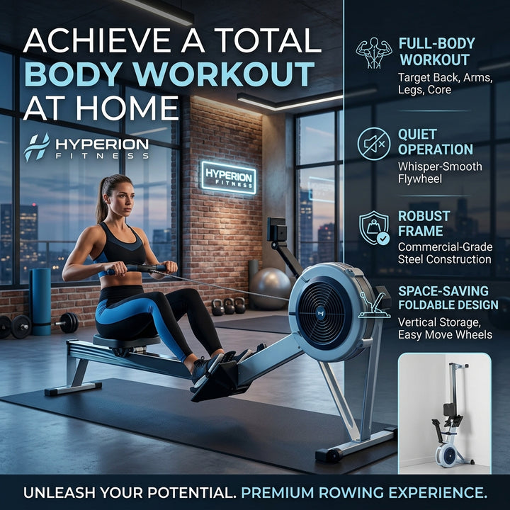 3-in-1 Folding Rowing Machine, Multifunctional Full Body Workout Trainer, Foldable Cardio & Strength Fitness Equipment for Home